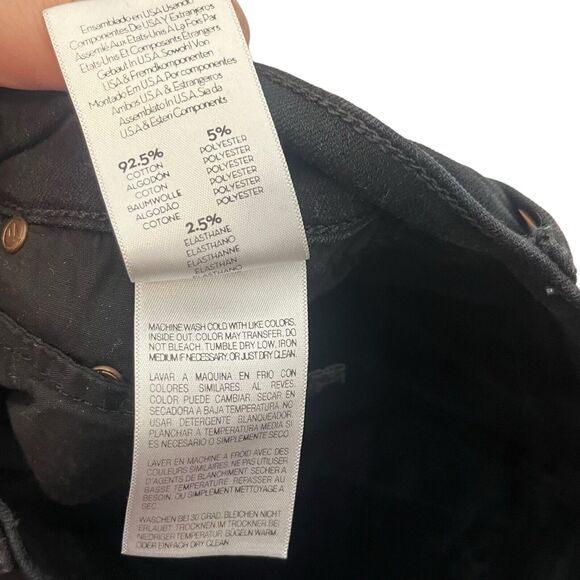 MOTHER Insider Crop Step Fray Jeans Women’s Size 25 Black Mid Rise Raw Hem - Picture 11 of 13